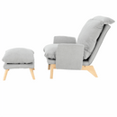 Fotel lábtartóval, világosszürke/természetes, ZANDER