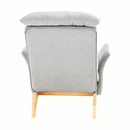 Fotel lábtartóval, világosszürke/természetes, ZANDER