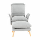 Fotel lábtartóval, világosszürke/természetes, ZANDER