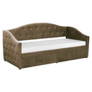 Ágy tárhellyel, 90x200, barna Velvet szövet, ZASKA