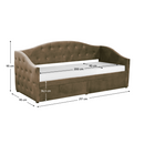 Ágy tárhellyel, 90x200, barna Velvet szövet, ZASKA