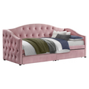 Ágy tárhellyel, 90x200, rózsaszín Velvet szövet, ZASKA