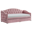 Ágy tárhellyel, 90x200, rózsaszín Velvet szövet, ZASKA