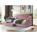 Ágy tárhellyel, 90x200, rózsaszín Velvet szövet, ZASKA