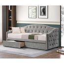 Ágy tárhellyel, 90x200, szürke Velvet szövet, ZASKA