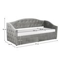 Ágy tárhellyel, 90x200, szürke Velvet szövet, ZASKA