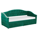 Ágy tárhellyel, 90x200, zöld Velvet szövet, ZASKA