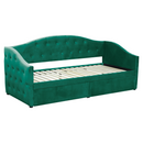 Ágy tárhellyel, 90x200, zöld Velvet szövet, ZASKA
