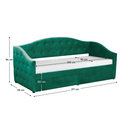Ágy tárhellyel, 90x200, zöld Velvet szövet, ZASKA