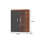 Vitrines faliszekrény, szilva/szürke grafit, CHERIS 4