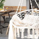 Függő szék, pamut+fém/fehér, AMADO 2 NEW