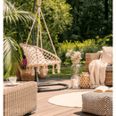 Függő szék, pamut+fém/fehér, AMADO 2 NEW