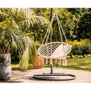 Függő szék, pamut+fém/fehér, AMADO 2 NEW