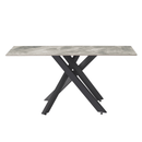 Étkezőasztal, világosszürke/fekete, 160x90 cm, ZENOS