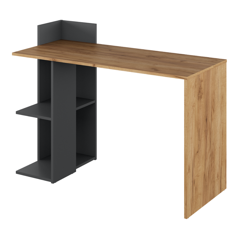 Számítógépasztal, tölgy craft arany/grafit, ZINO NEW