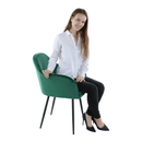 Dizájnos fotel, smaragd Velvet anyag, ZIRKON