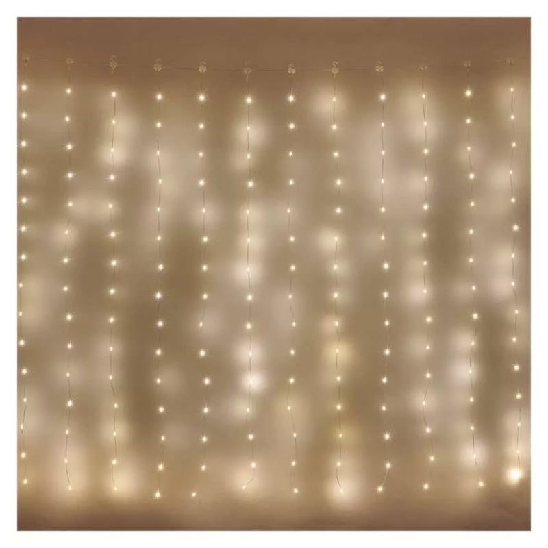 LED karácsonyi drop fényfüzér – fényfüggöny, 2,9x2 m, kültéri és beltéri, meleg fehér, pr.