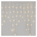 LED karácsonyi jégcsapok, 5 m, kültéri és beltéri, meleg fehér, távirányító, progr, időz.