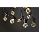 LED fényfüzér – 10x party égő, átlátszó, 5 m, kültéri és beltéri, meleg fehér