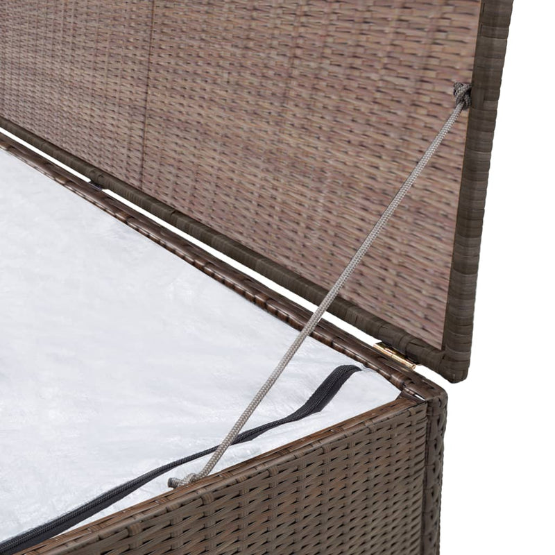 vidaXL barna polyrattan kerti tárolóláda 120 x 50 x 60 cm