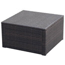 vidaXL Barna polyrattan ottomán zsámoly 53x53x30 cm