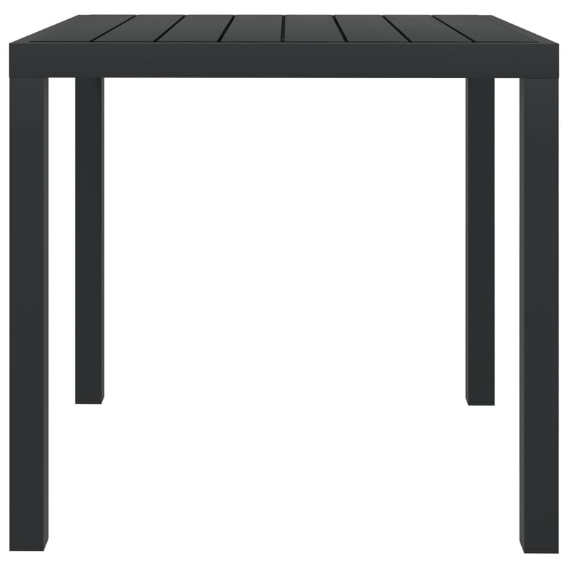 vidaXL fekete alumínium és WPC kerti asztal 80 x 80 x 74 cm