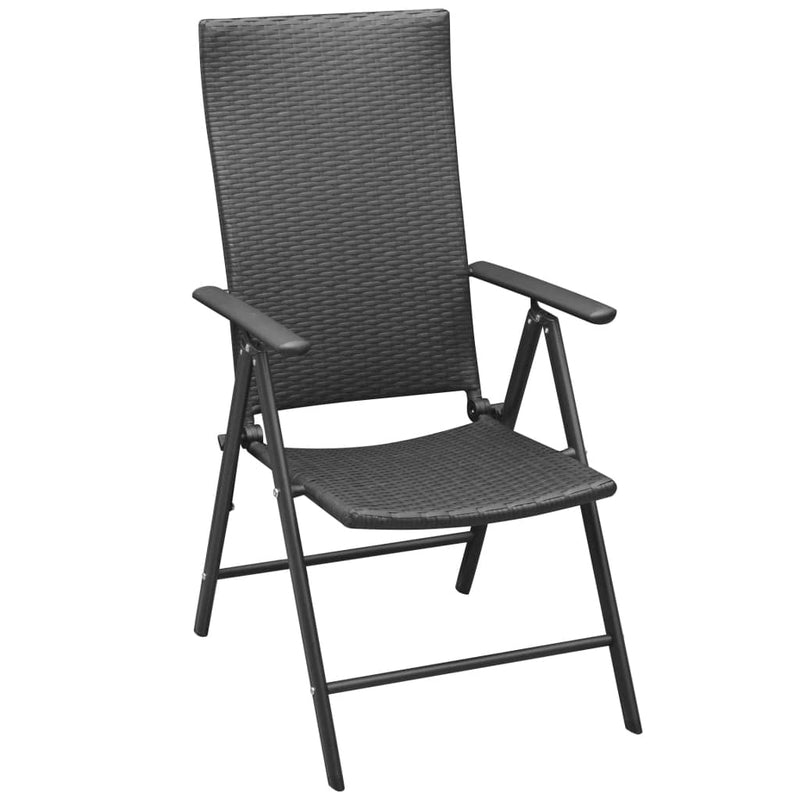 vidaXL 2 db fekete rakásolható polyrattan kerti szék