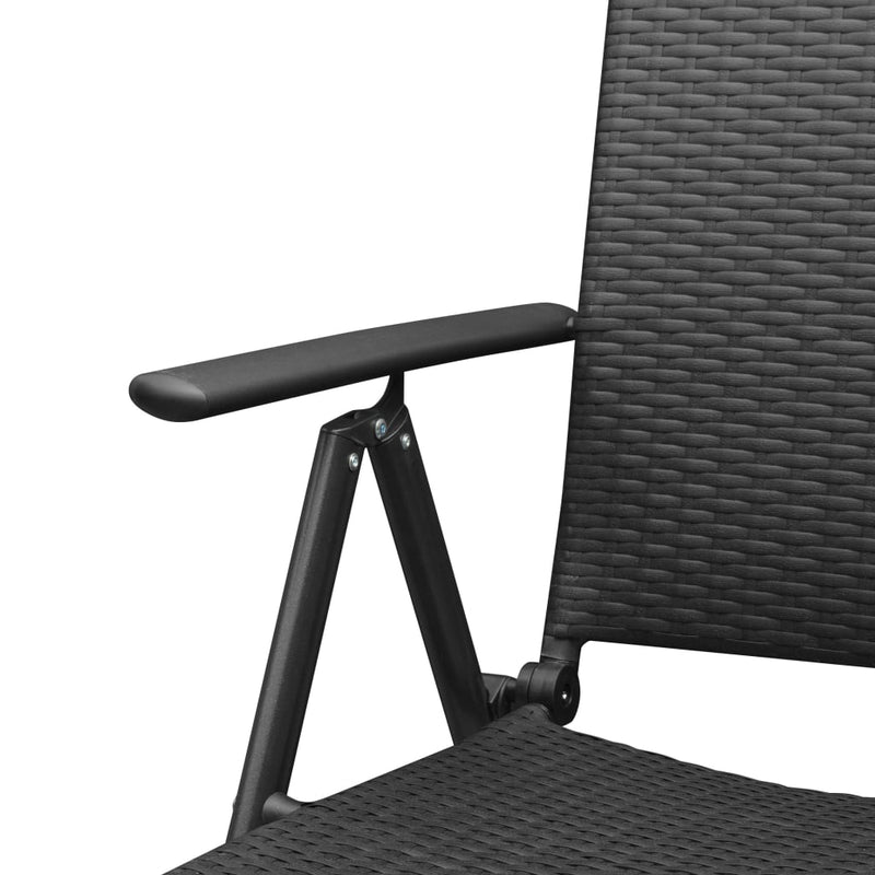 vidaXL 2 db fekete rakásolható polyrattan kerti szék