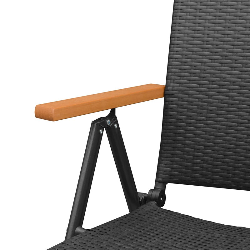 vidaXL 2 db fekete rakásolható polyrattan kerti szék