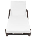 vidaXL barna polyrattan napozóágy párnával és asztallal