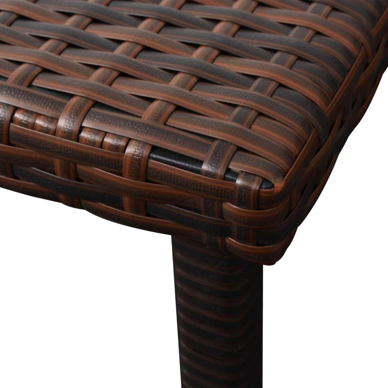 vidaXL barna polyrattan napozóágy párnával és asztallal