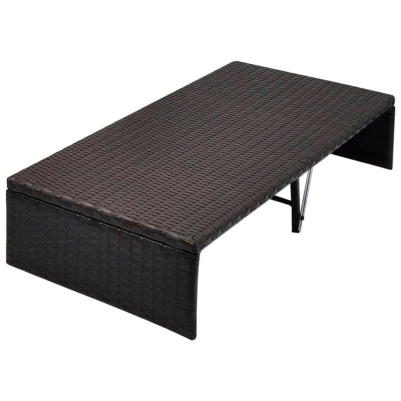 vidaXL barna polyrattan napellenzős kerti ágy 190 x 130 cm