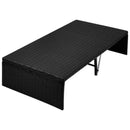 vidaXL fekete polyrattan napellenzős kerti ágy 190 x 130 cm