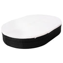 vidaXL fekete polyrattan kültéri napozóágy párnával