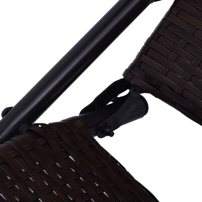 vidaXL barna összecsukható polyrattan napozóágy