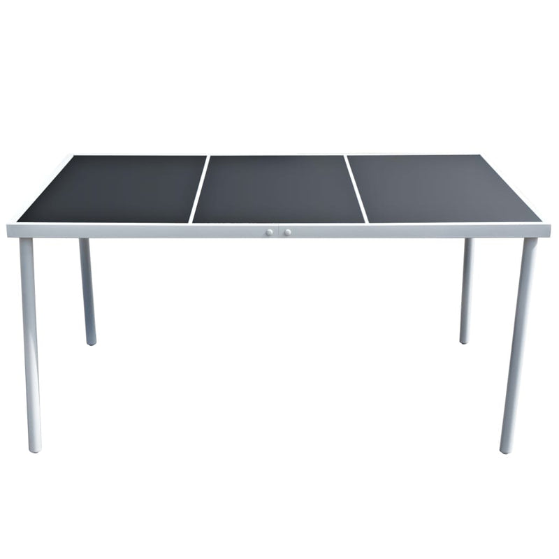 vidaXL fekete acél kerti asztal 150 x 90 x 74 cm