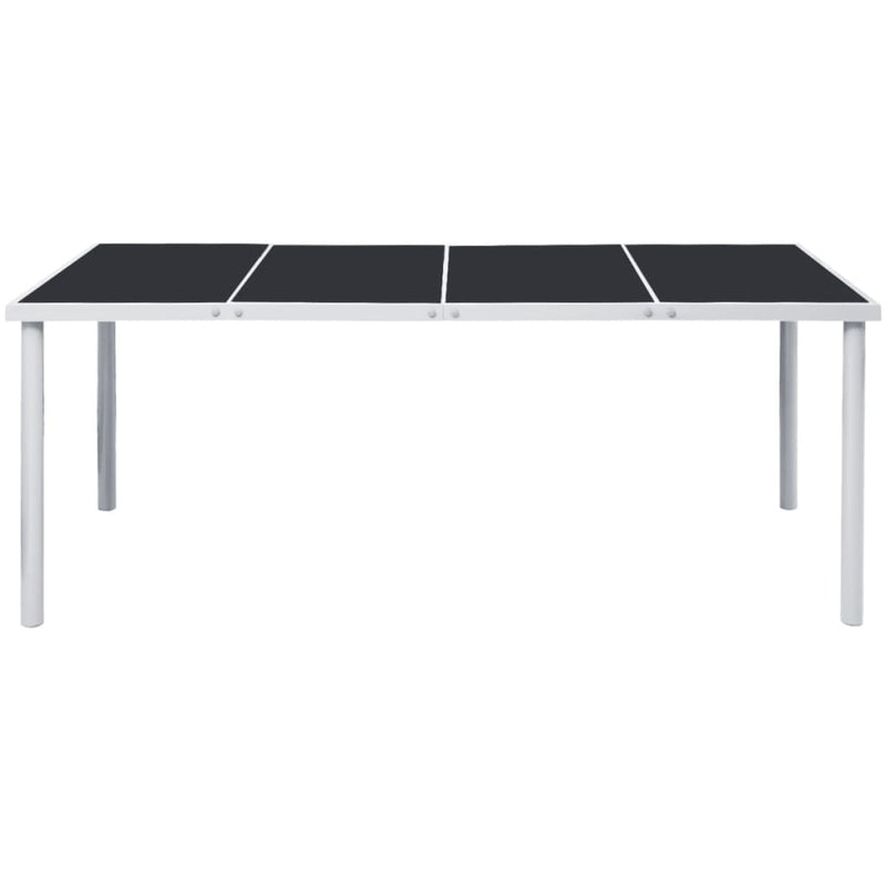 vidaXL fekete acél kerti asztal 190 x 90 x 74 cm