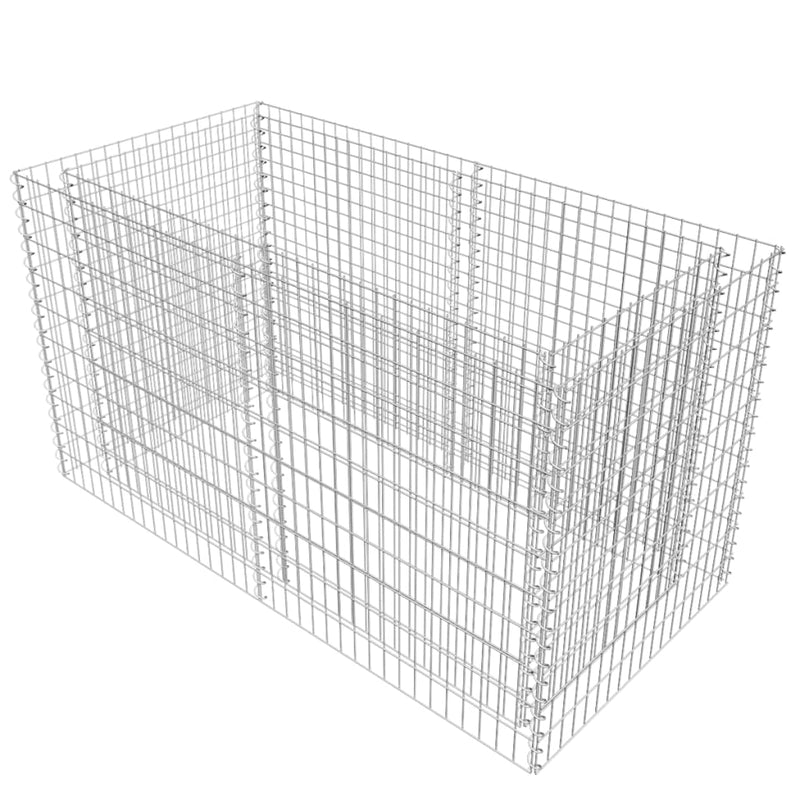 vidaXL ezüstszínű acél gabion magaságyás 180 x 90 x 100 cm