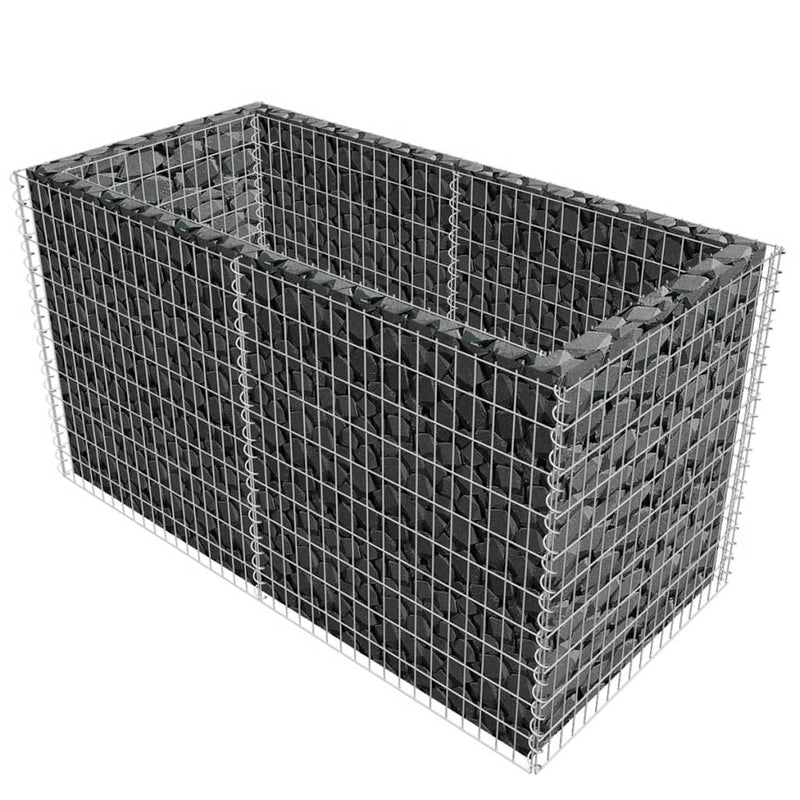 vidaXL ezüstszínű acél gabion magaságyás 180 x 90 x 100 cm