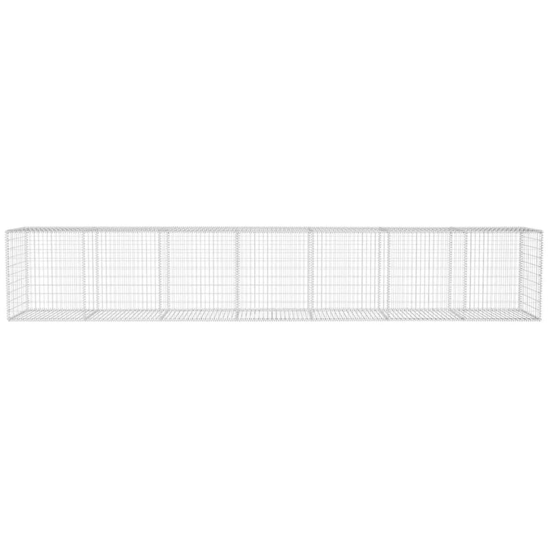 vidaXL horganyzott acél gabion fal fedéllel 600 x 50 x 100 cm