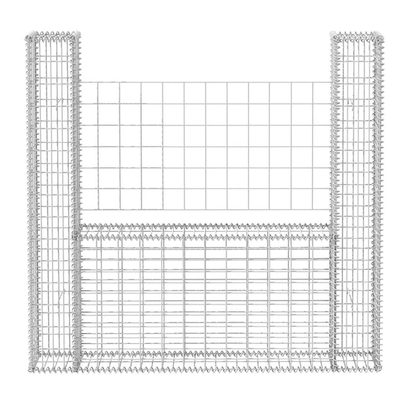 vidaXL U-alakú horganyzott acél gabion kosár 160 x 20 x 150 cm