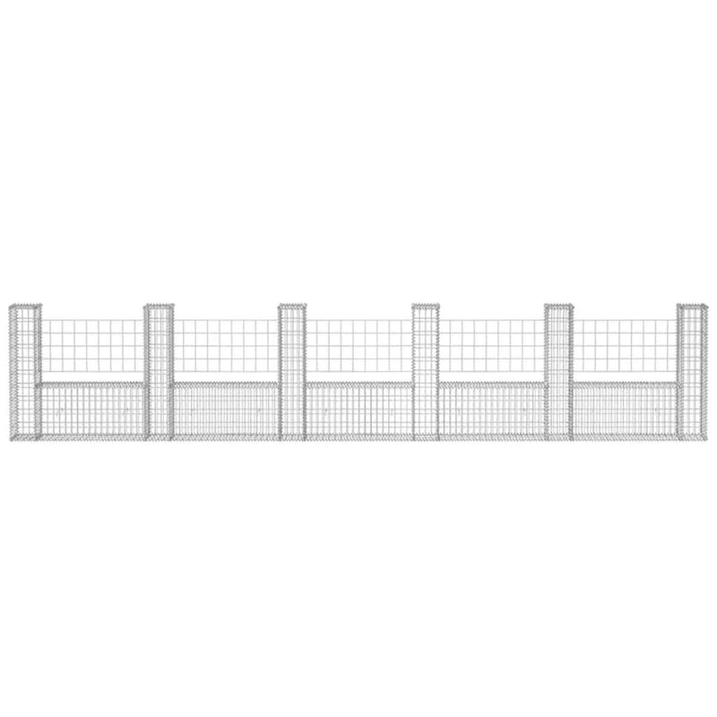 vidaXL U-alakú horganyzott acél gabion kosár 570 x 20 x 100 cm