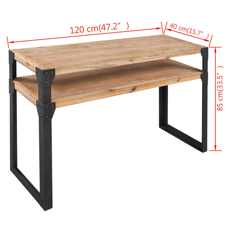vidaXL Konzolasztal tömör akácfa 120x40x85 cm