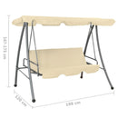 vidaXL homokfehér kültéri hintaágy tetőponyvával