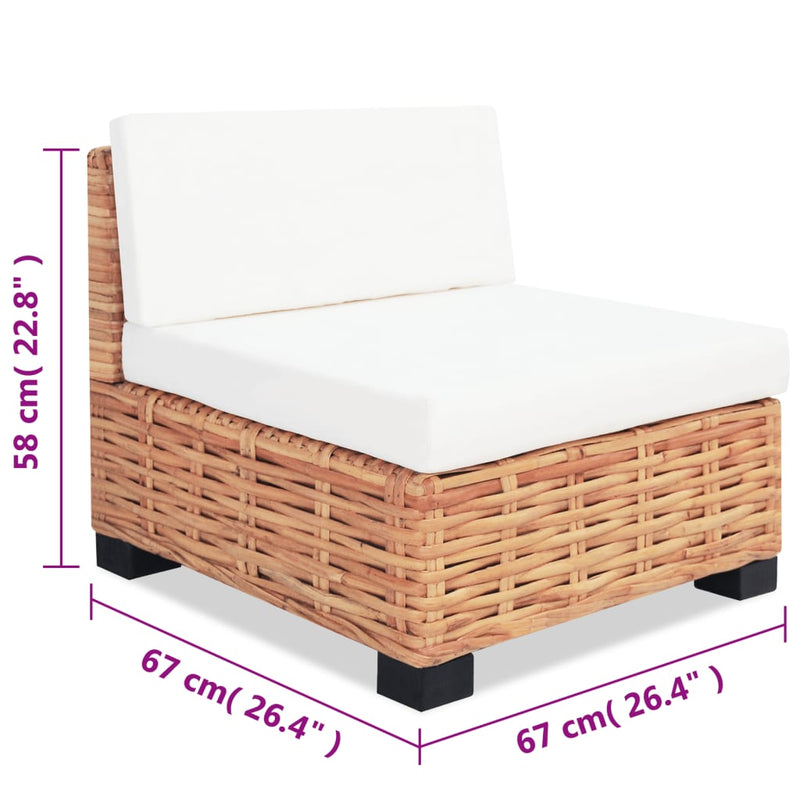 vidaXL 27 részes természetes rattan kanapészett