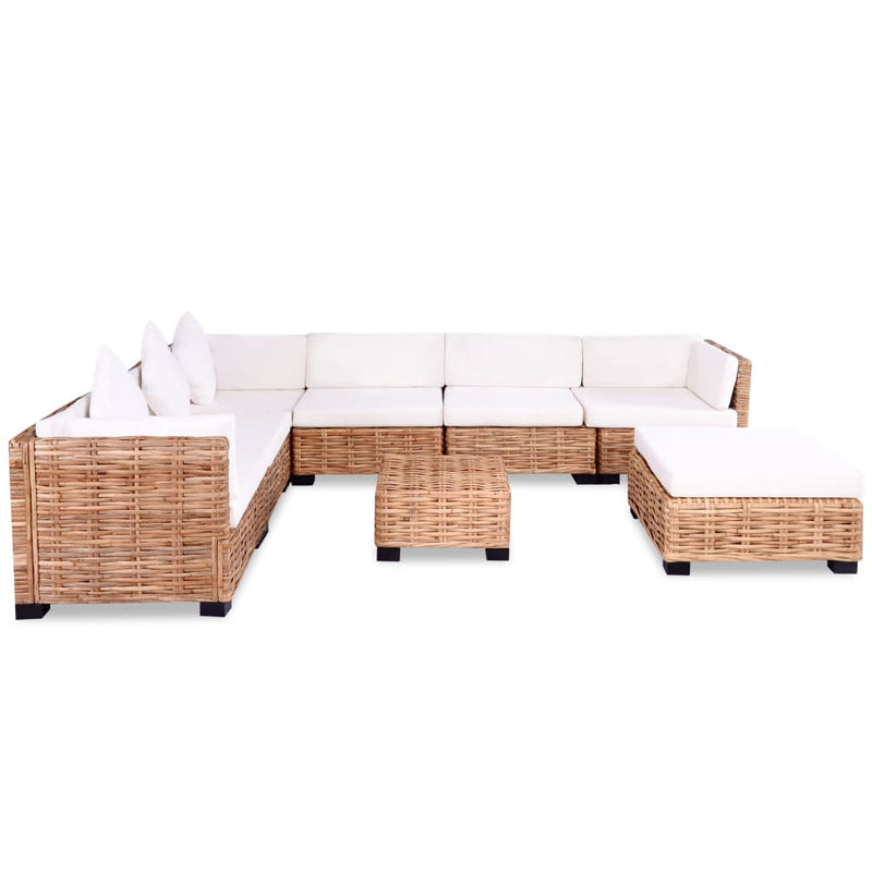 vidaXL 27 részes természetes rattan kanapészett
