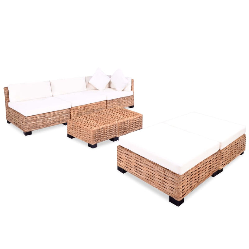 vidaXL 18 részes természetes rattan kanapészett