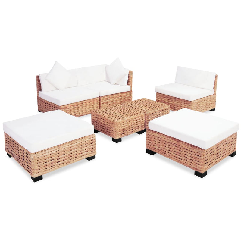 vidaXL 18 részes természetes rattan kanapészett