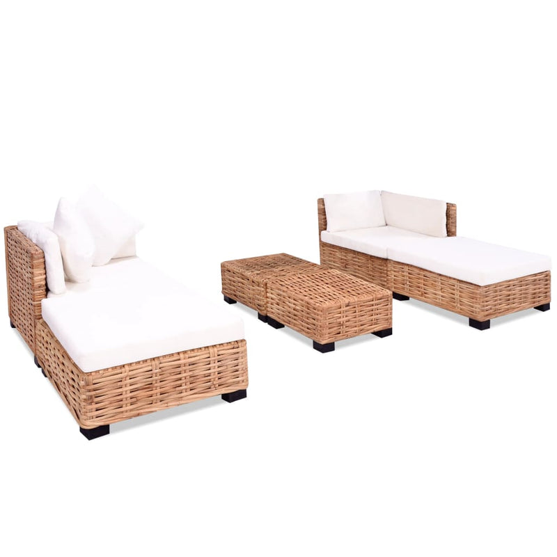 vidaXL 16 részes természetes rattan kanapészett