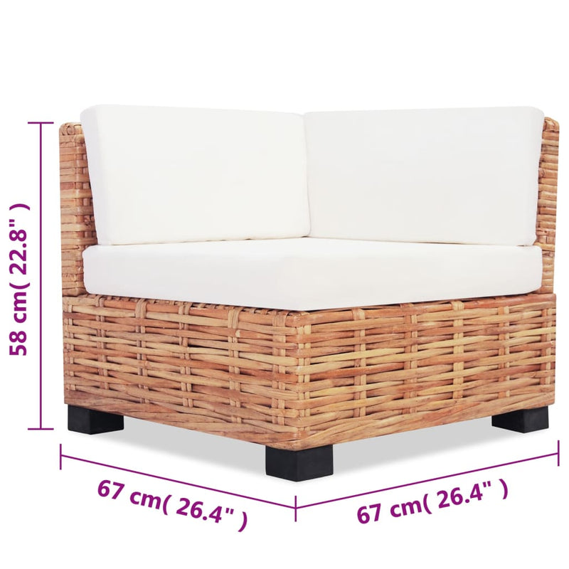 vidaXL 16 részes természetes rattan kanapészett